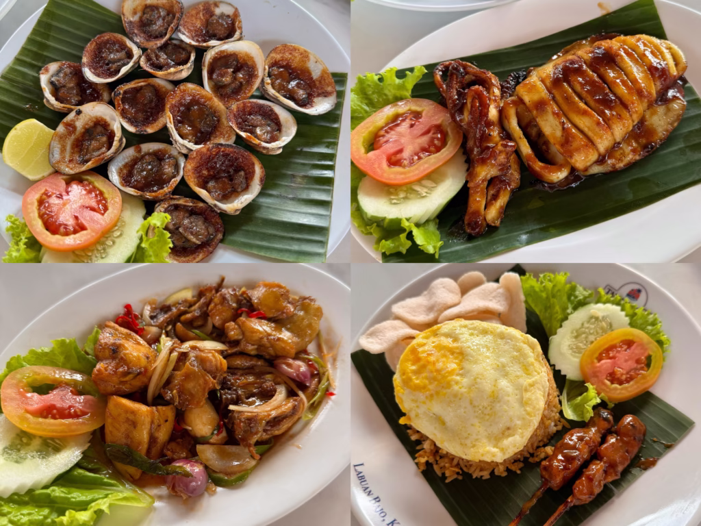 ラブハンバジョ市内のシーフード料理店「Taman Laut Handayani」